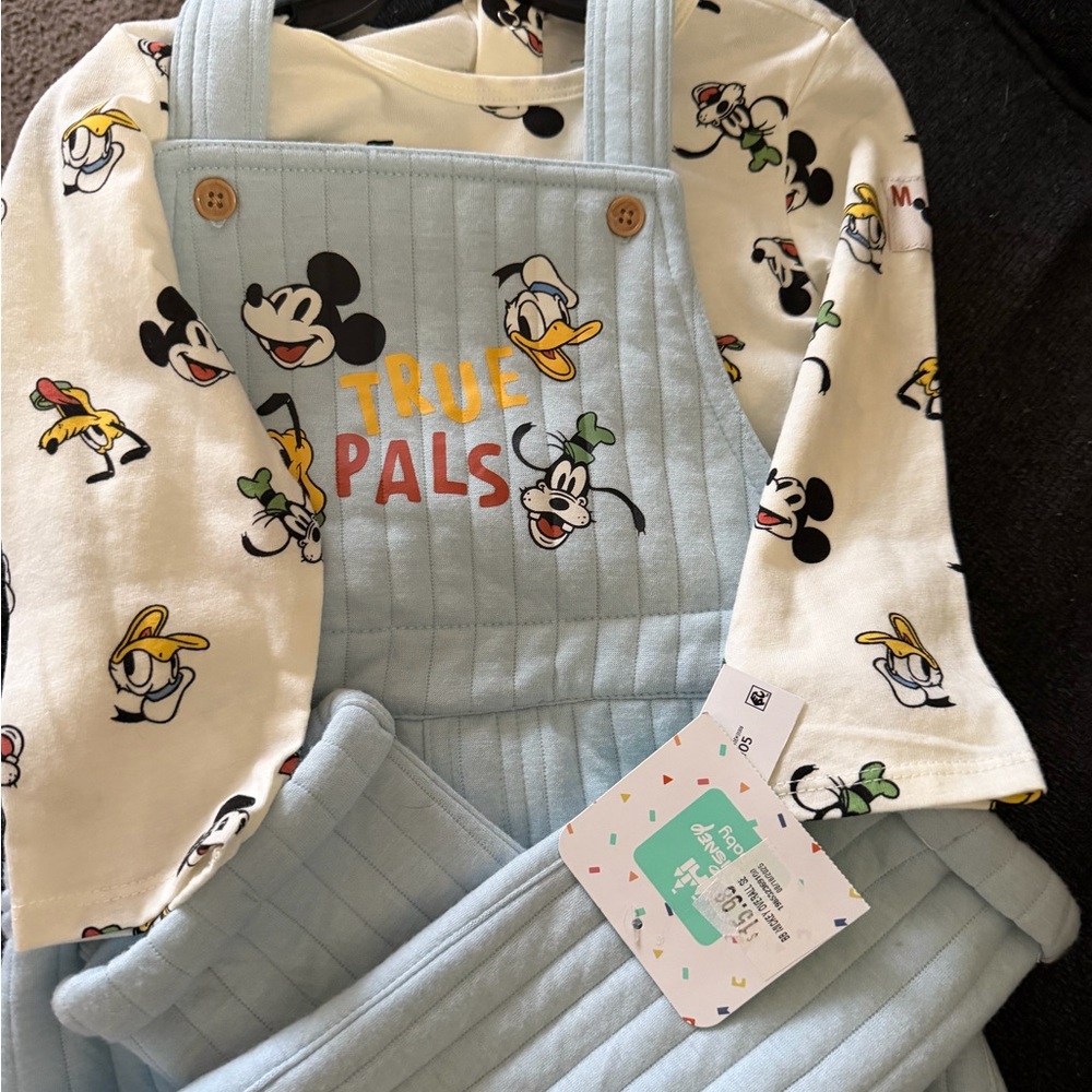 Disney Light Blue Baby Outfit with Character Accents